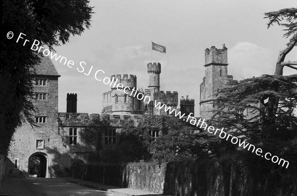 LISMORE CASTLE  TOWERS WITH HOUSE FLAG